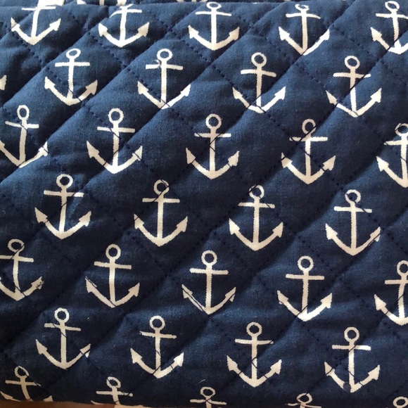 Pomegranate quilted navy nautical tote bag - Picture 3 of 3